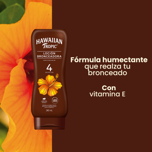 Hawaiian Tropic "Cocoa Butter" Loción Bronceadora 4-SPF 240ml - Imagen 3