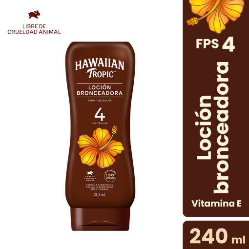 Hawaiian Tropic "Cocoa Butter" Loción Bronceadora 4-SPF 240ml - Imagen 2